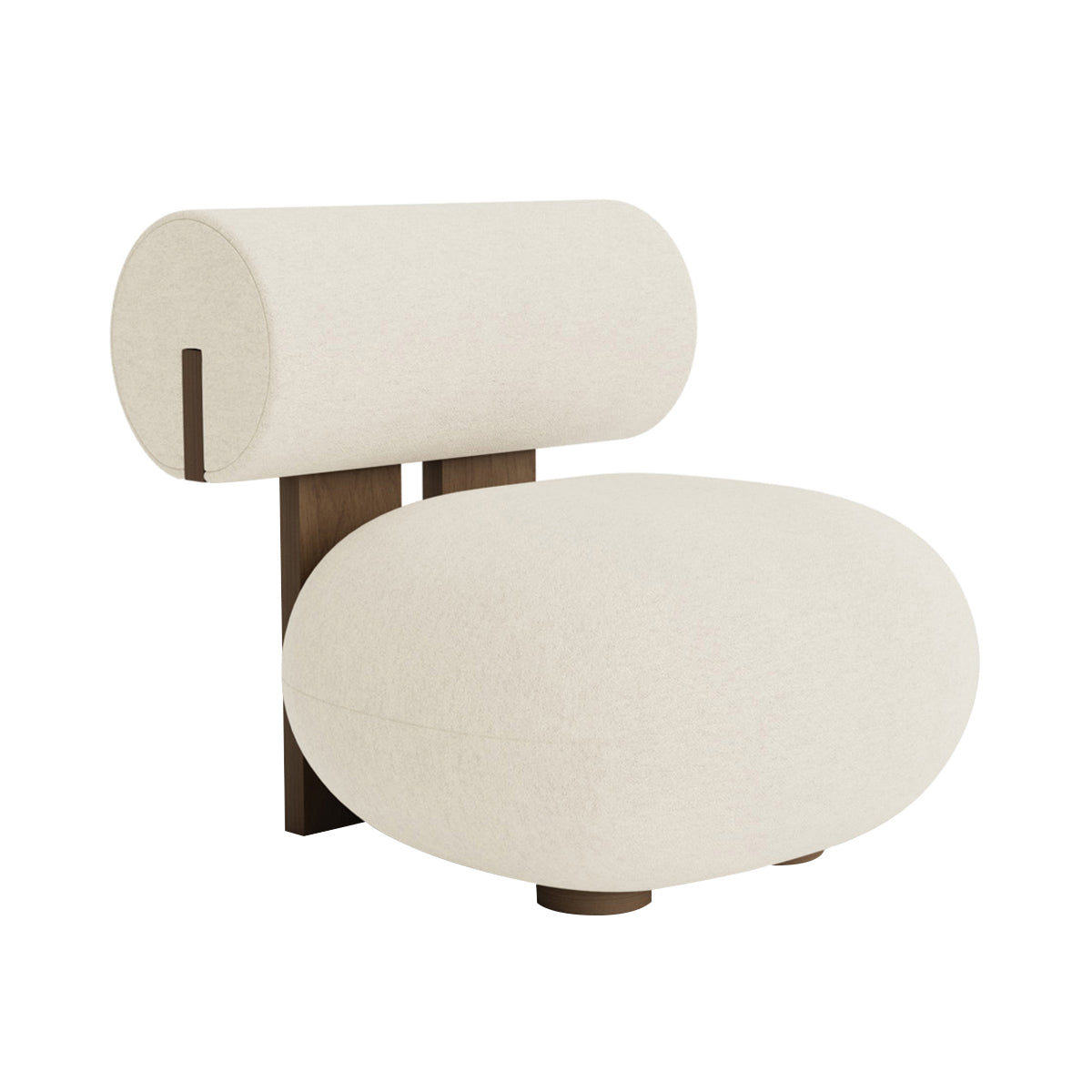 Hippo Lounge Chair: Upholstered + Light Smoked Oak