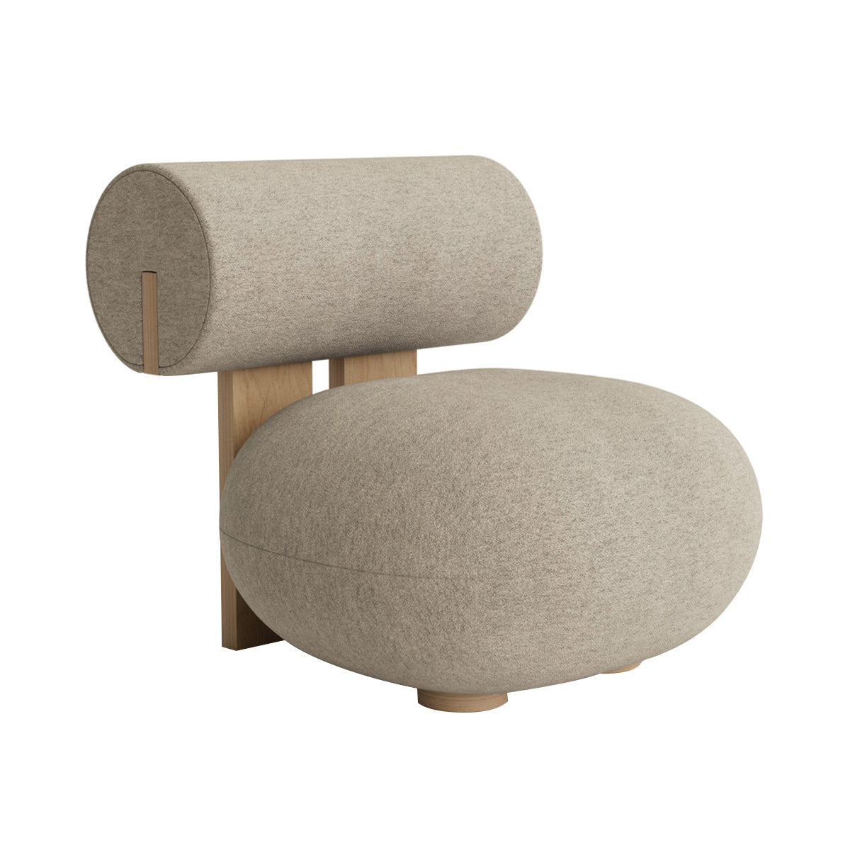Hippo Lounge Chair: Upholstered + Natural Oak