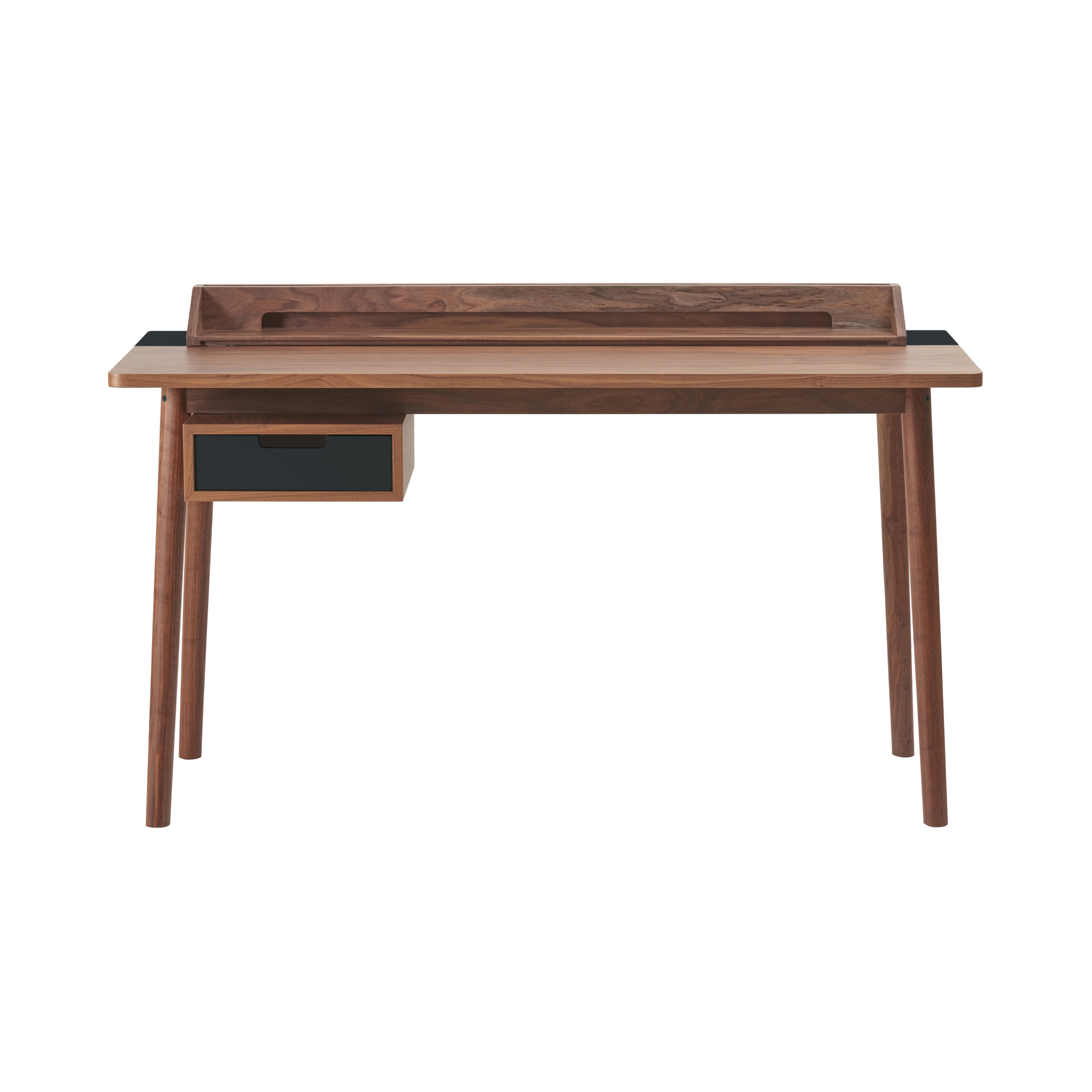 Honoré Desk: Natural Walnut + Slate Grey