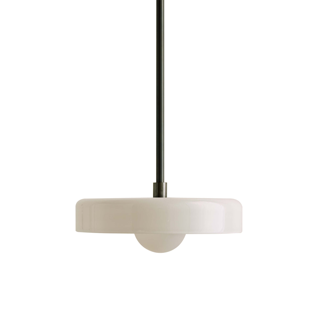 Disc Pendant: Medium + Opaline + Blackened Brass