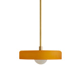 Disc Pendant: Medium + Sandblasted Amber + Brass