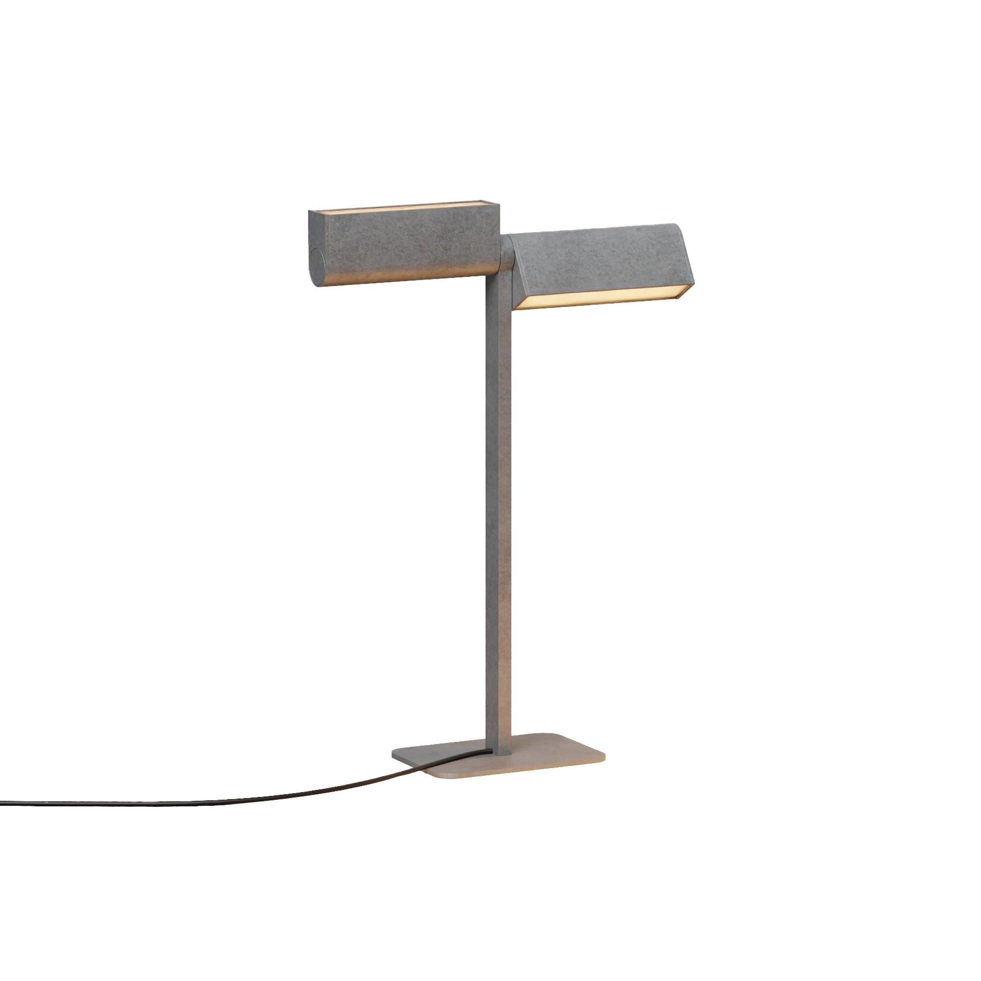 Ipoli 10 Double Table Lamp: Tumbled Aluminum + Softwire