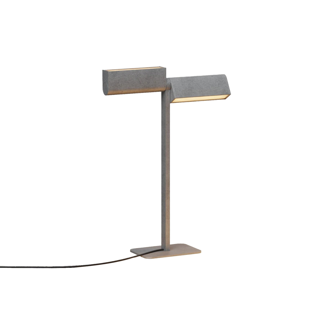 Ipoli 10 Double Table Lamp: Tumbled Aluminum + Softwire