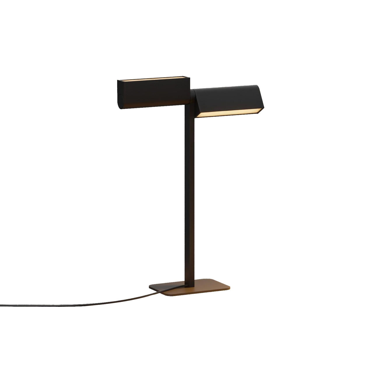 Ipoli 10 Double Table Lamp: Textured Black + Softwire 