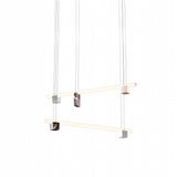 Isle 11 Suspension Lamp: Pink Portugal + Polished Aluminum + Red Levanto