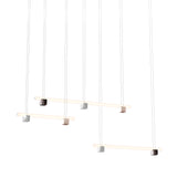 Isle 16 Suspension Lamp: Polished Aluminum + Pink Portugal + Red Levanto Marble