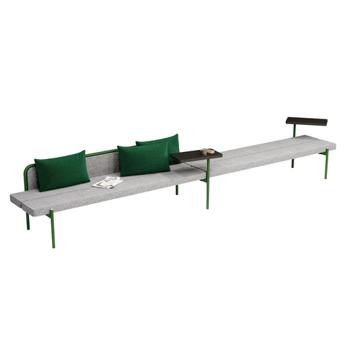 Island Modular Bench Configuration 1: Seat + Back Upholstered + Fenix Table + Category 3