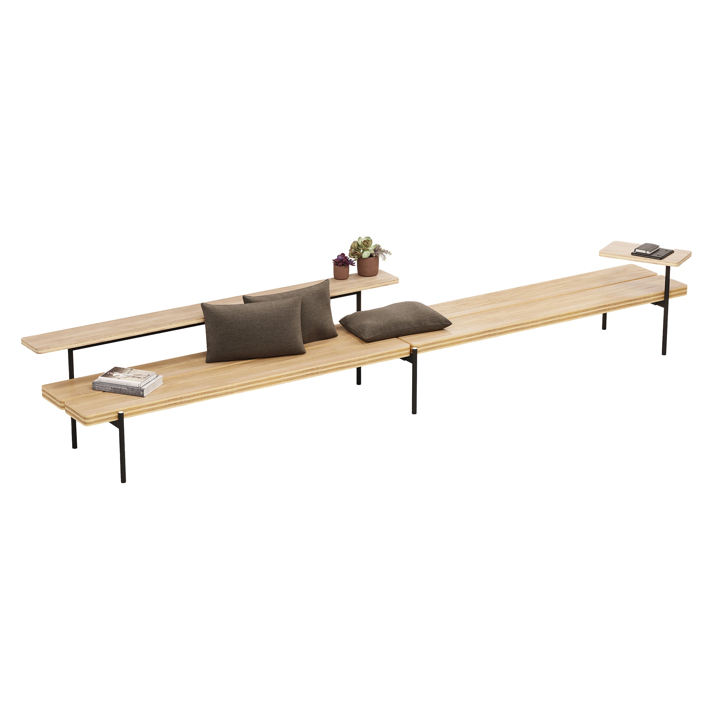 Island Modular bench: Configuration 5 + Larch