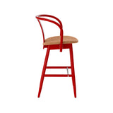 Icha Bar + Counter Chair: Upholstered + Counter + Red Lacquered Beech