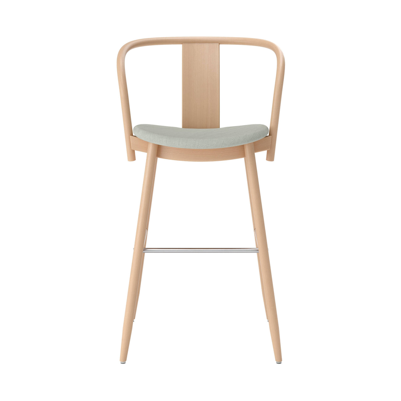 Icha Bar + Counter Chair: Upholstered + Bar + Natural Beech