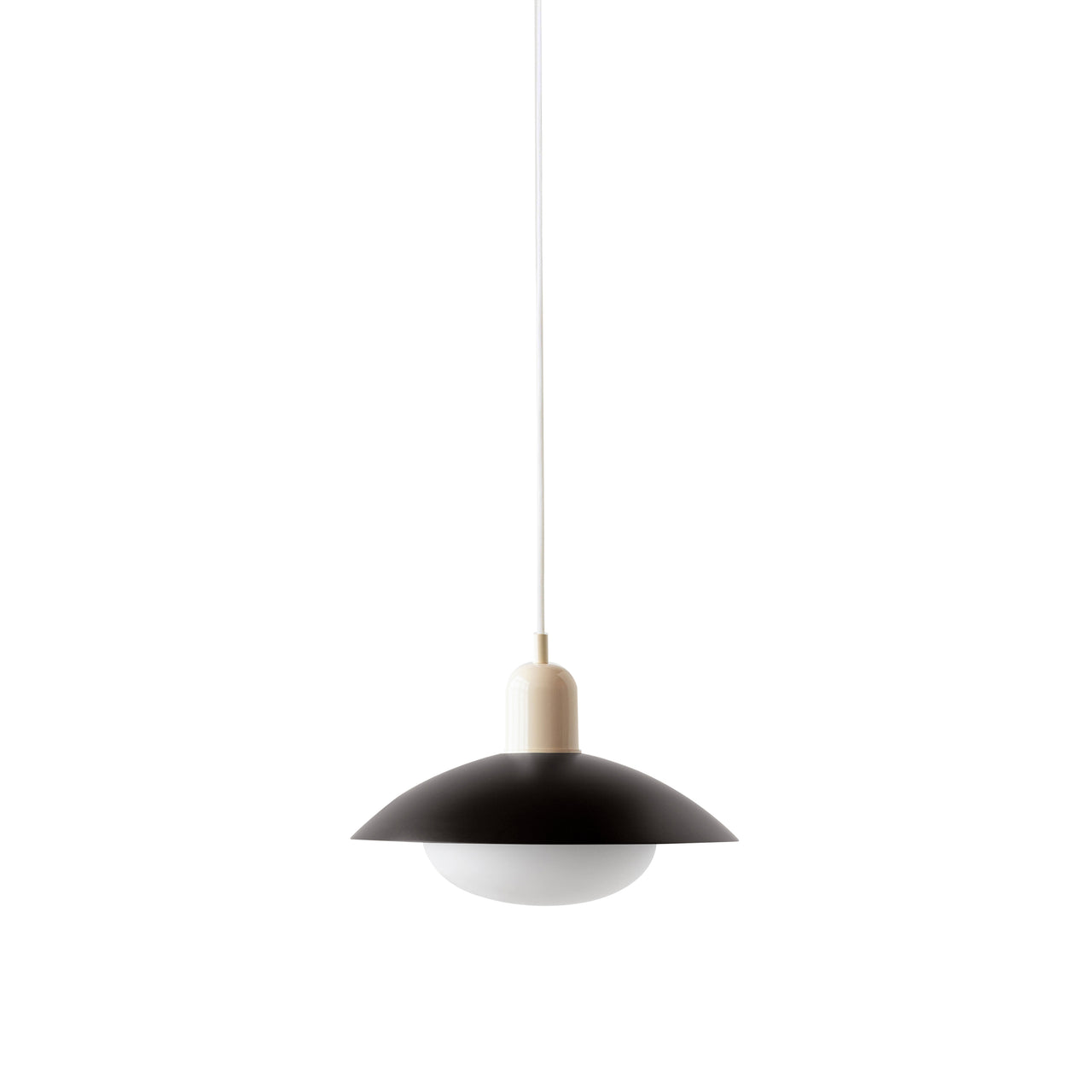 Arundel Mushroom Pendant: Black + Bone