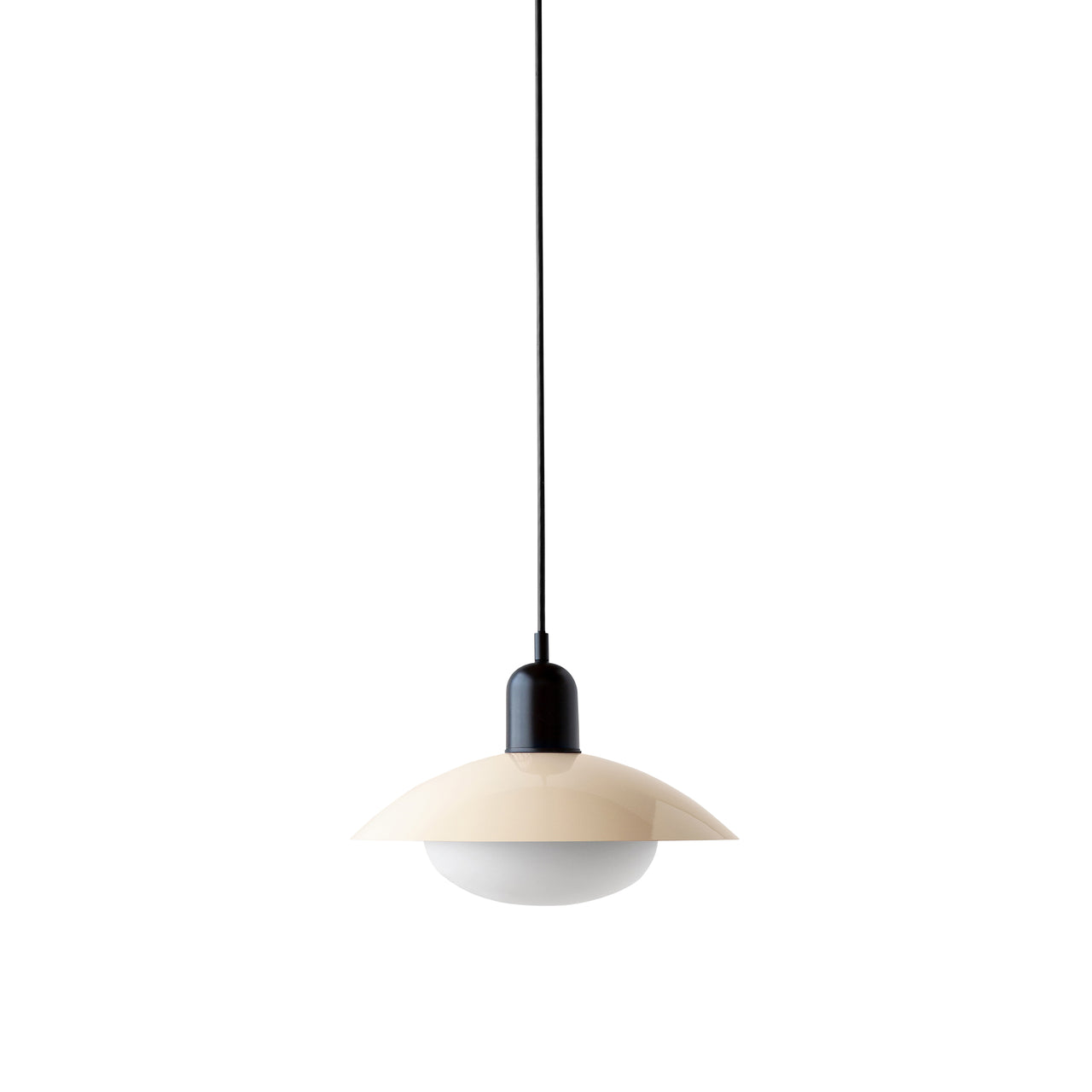 Arundel Mushroom Pendant: Bone + Black 