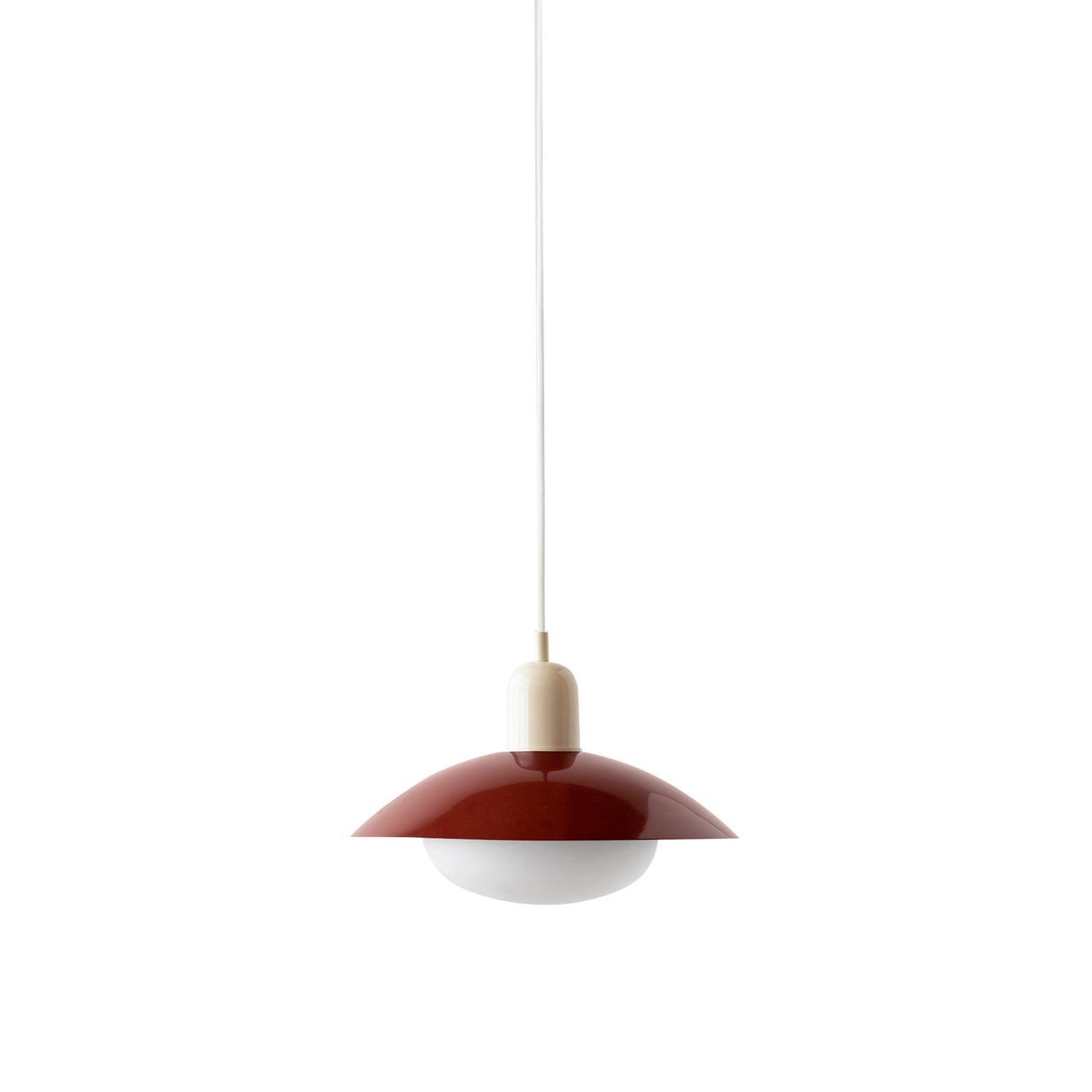 Arundel Mushroom Pendant: Oxide Red + Bone