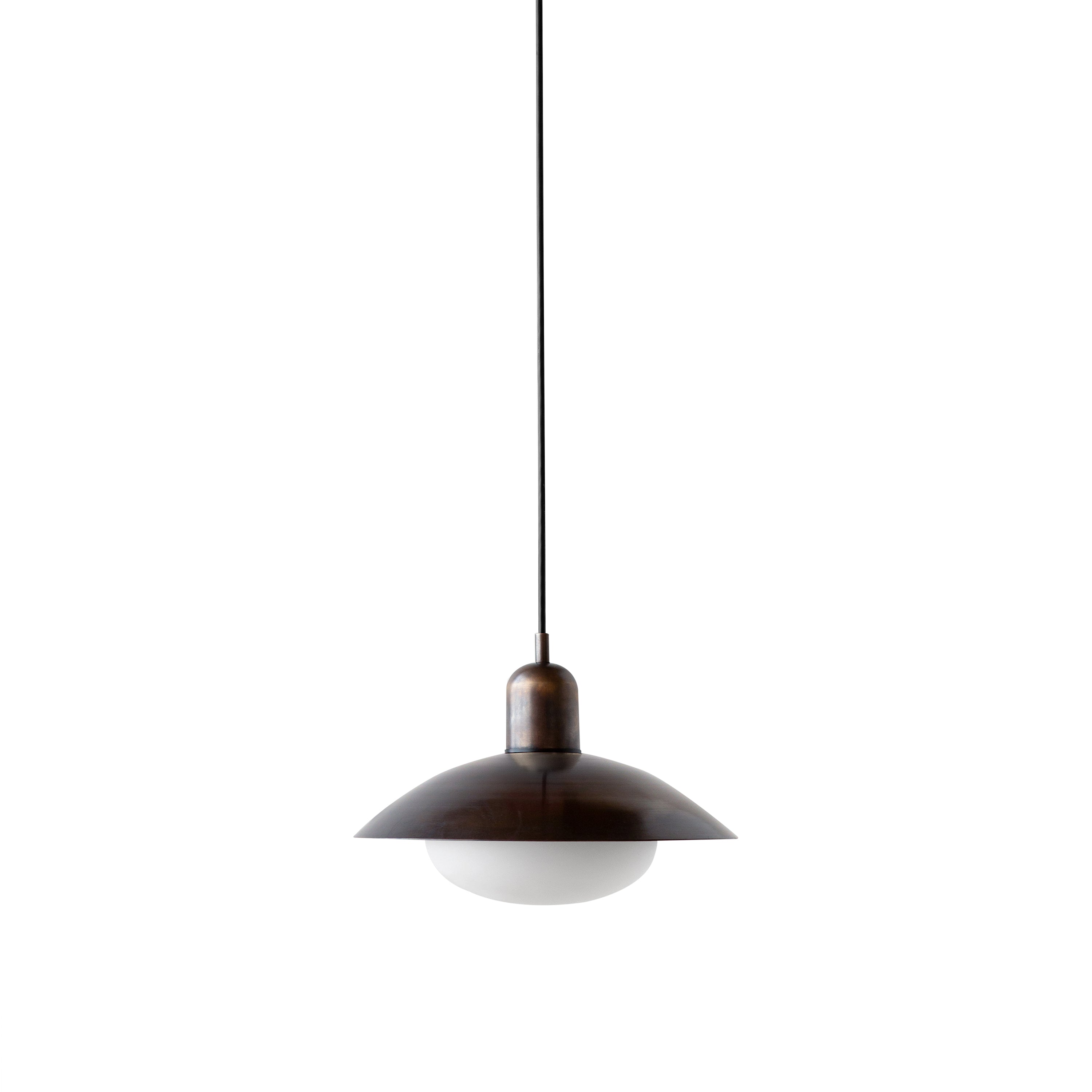 Arundel Mushroom Pendant: Patina Brass + Patina Brass