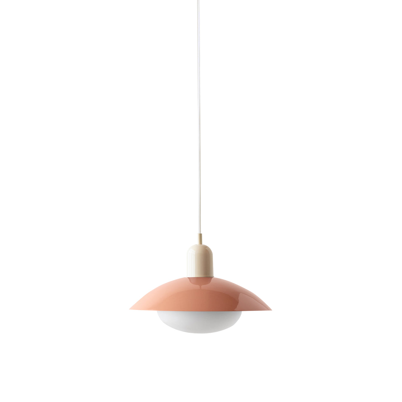 Arundel Mushroom Pendant: Peach + Bone