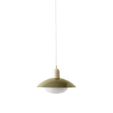 Arundel Mushroom Pendant: Reed Green + Bone