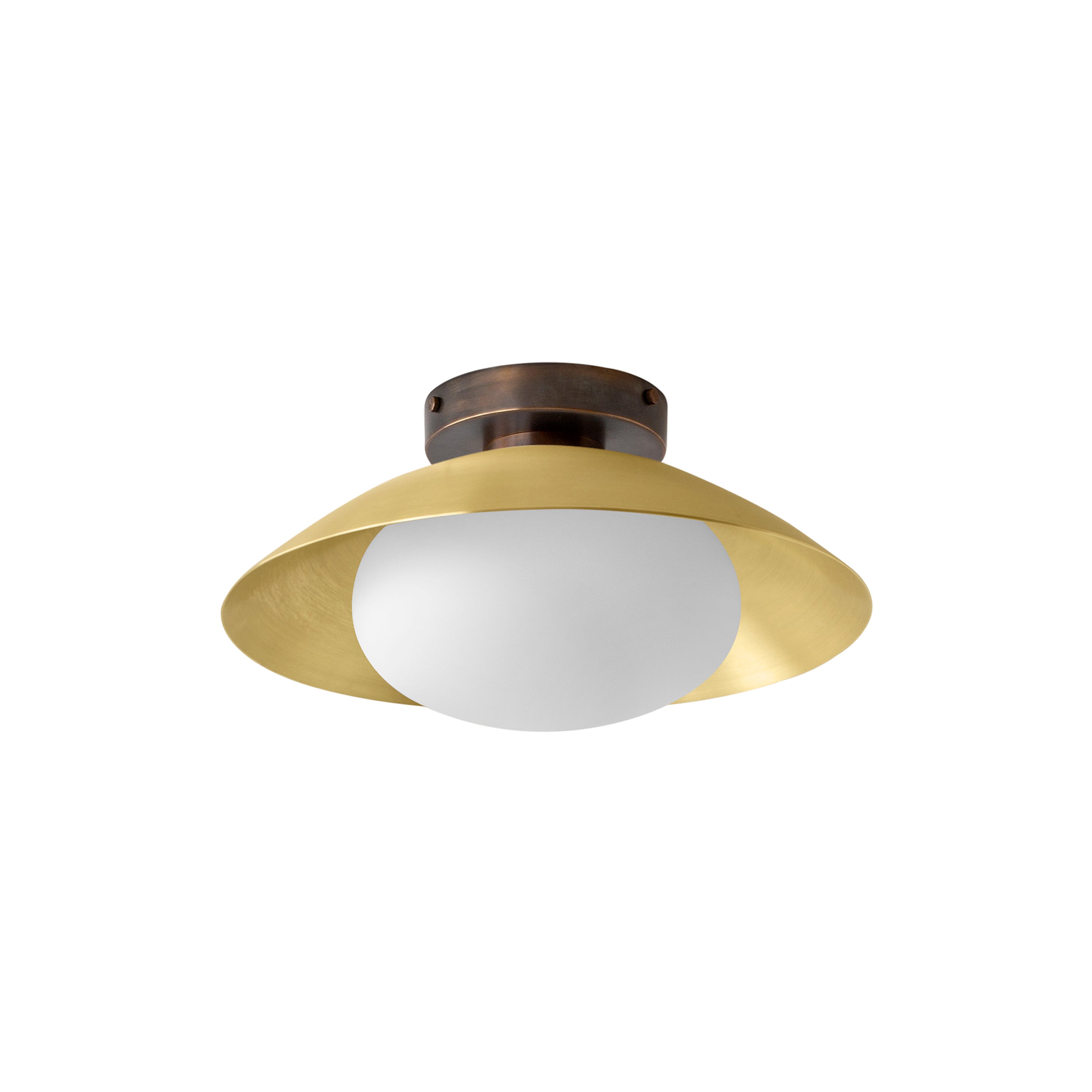 Arundel Mushroom Surface Mount: Brass + Patina Brass + Hardwire