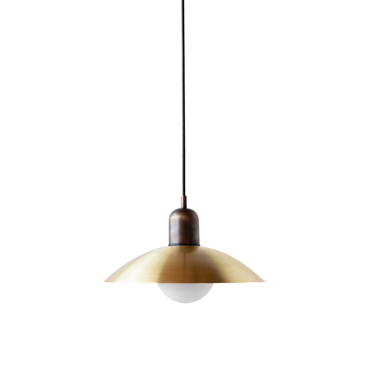 Arundel Orb Pendant: Brass + Patina Brass