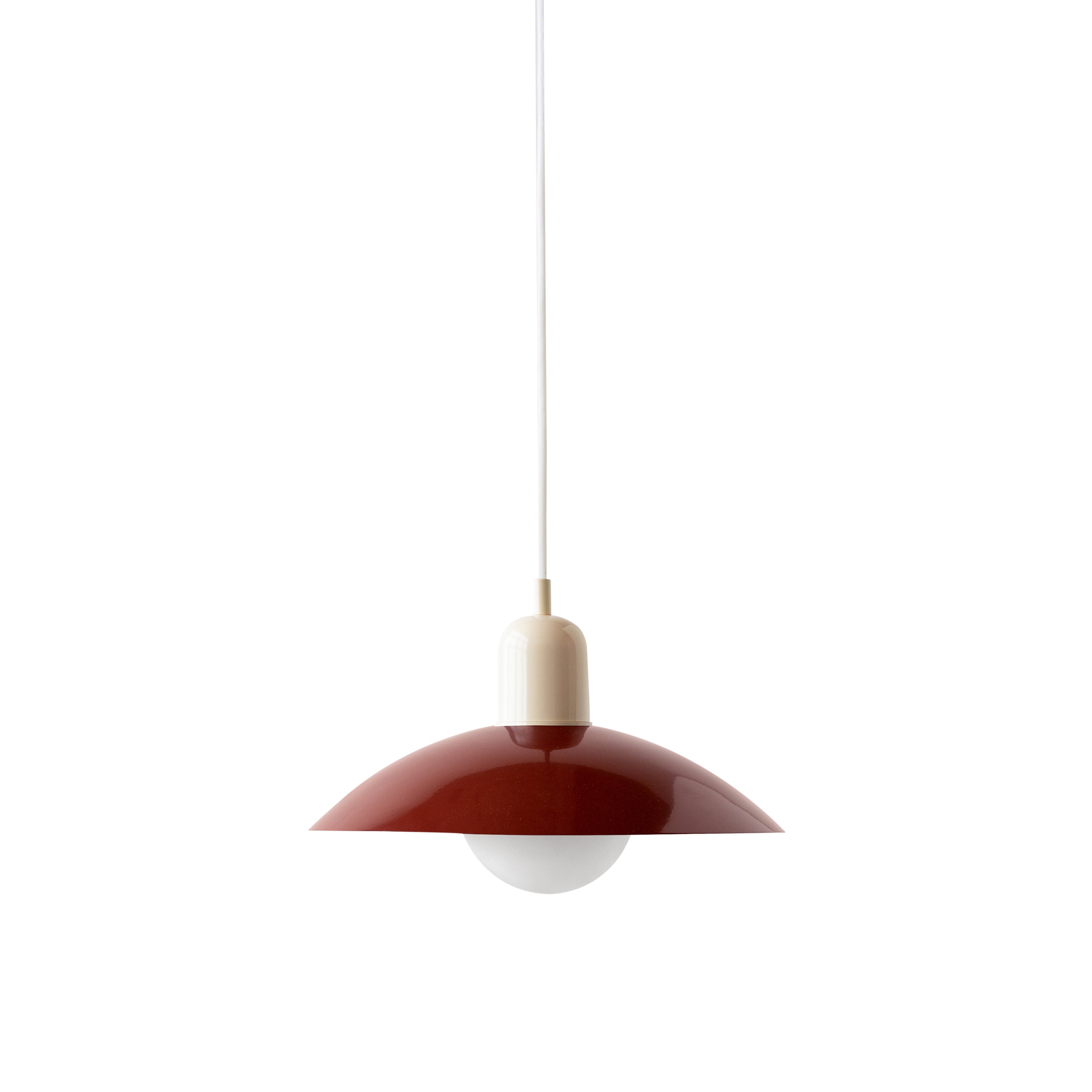 Arundel Orb Pendant: Oxide Red + Bone