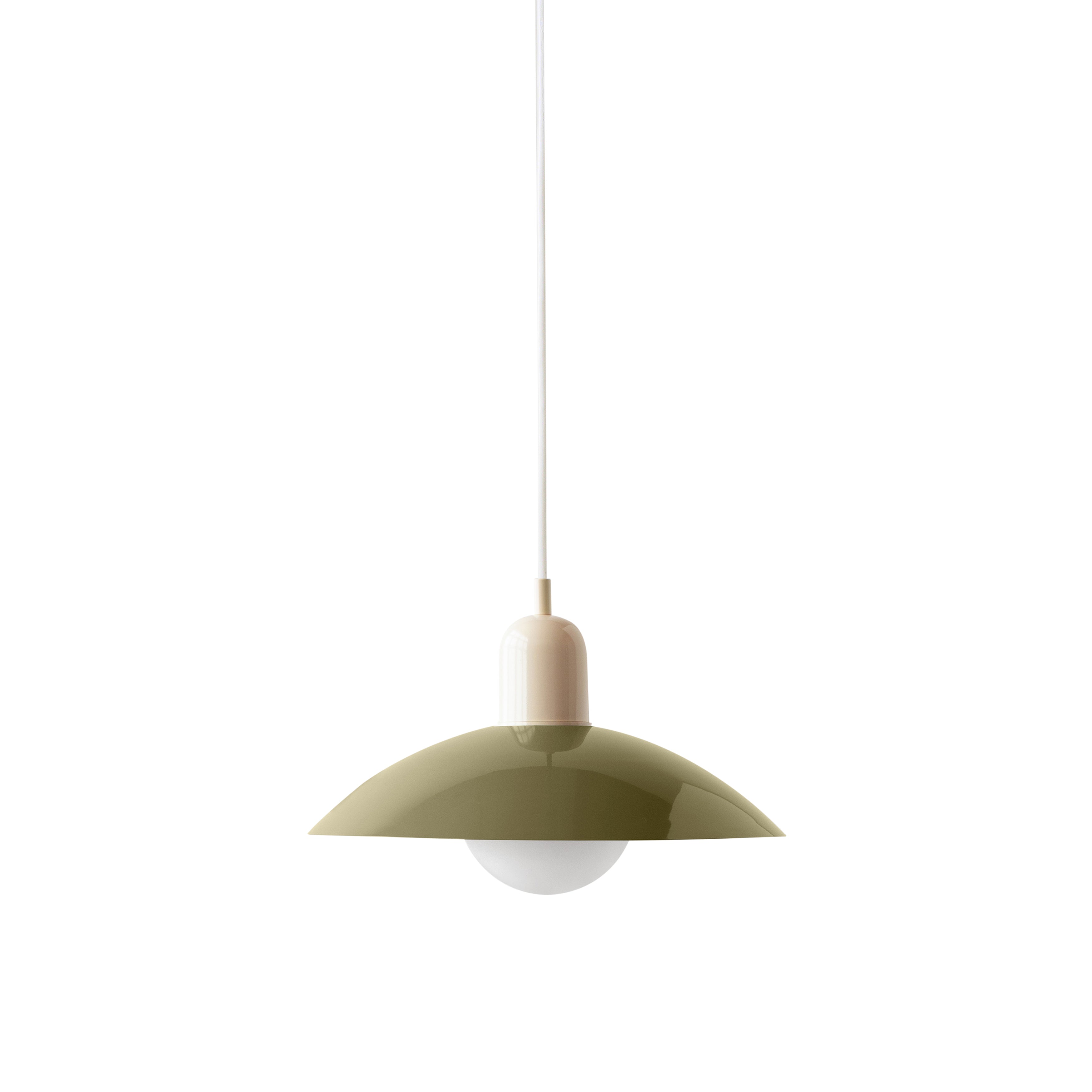 Arundel Orb Pendant: Reed Green + Bone