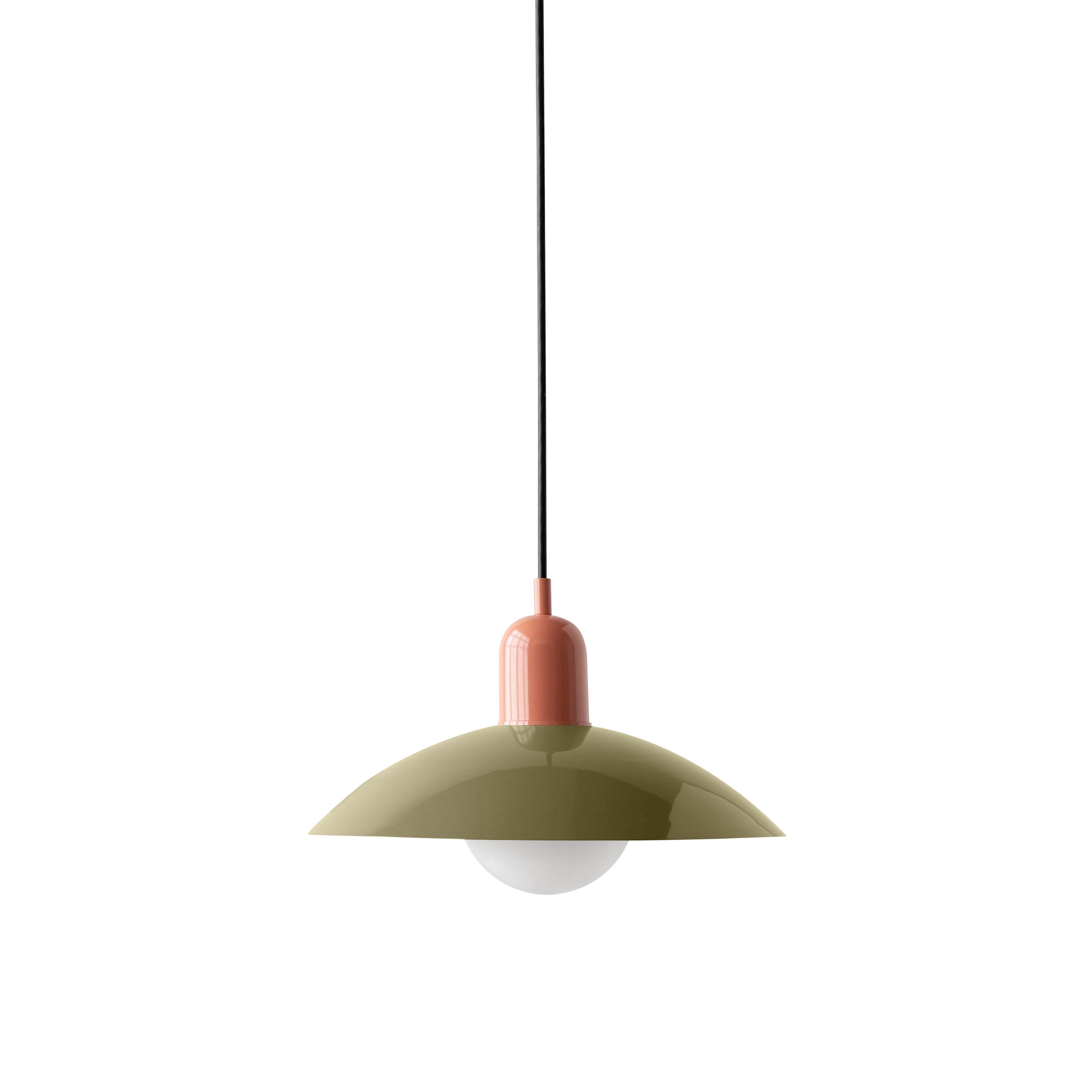 Arundel Orb Pendant: Reed Green + Peach