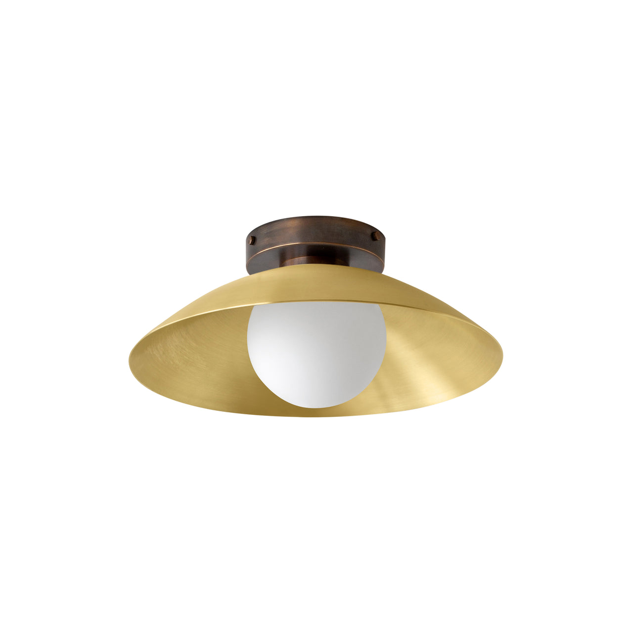 Arundel Orb Surface Mount: Brass + Patina Brass + Hardwire