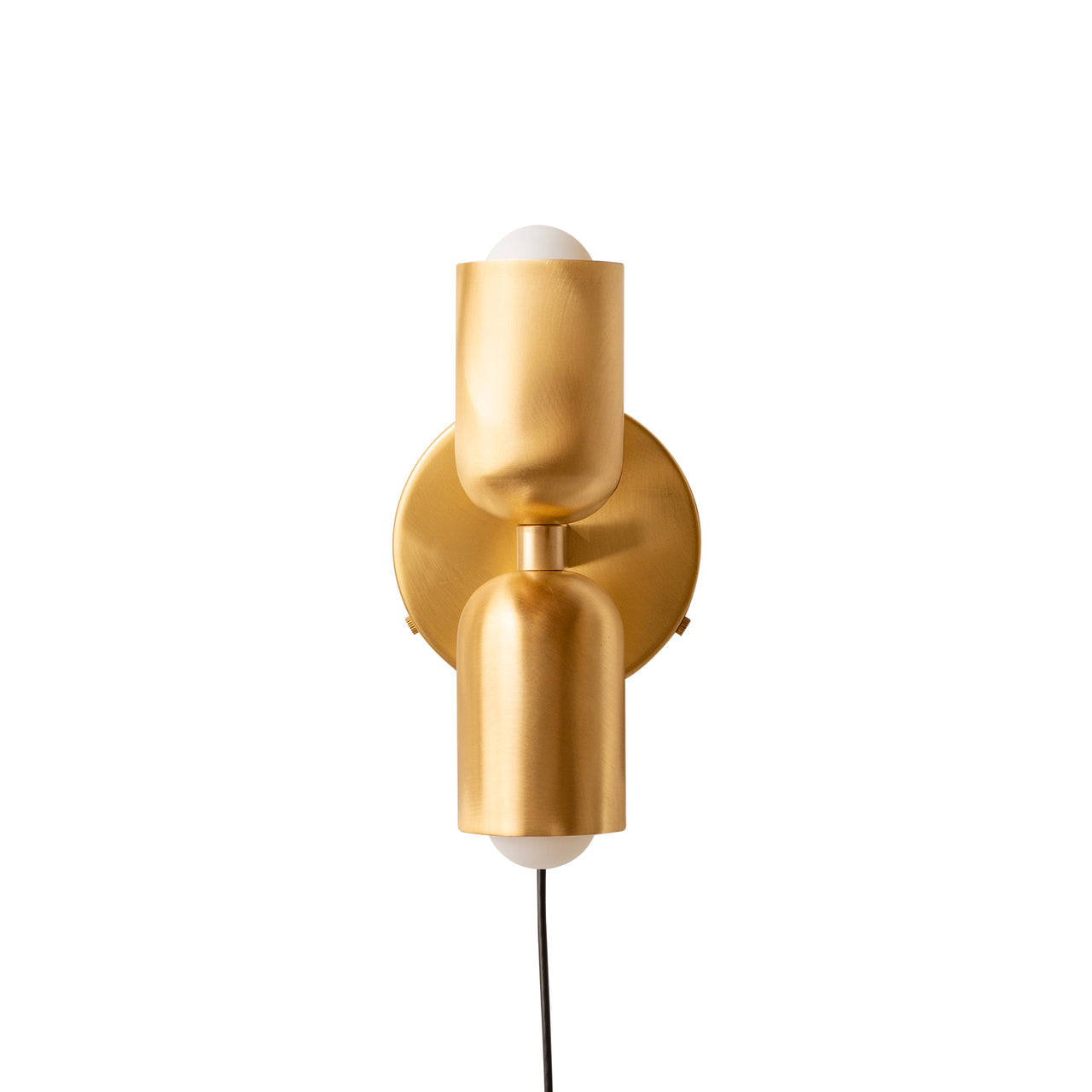 Up Down Sconce: Brass + Brass + Brass + Brass + Plug-in (On-Off)