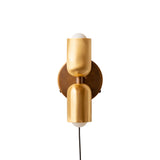 Up Down Sconce: Brass + Brass + Brass + Patina Brass + Plug-in (On-Off)