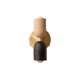 Up Down Sconce: Ceramic + Tan + Black + Brass