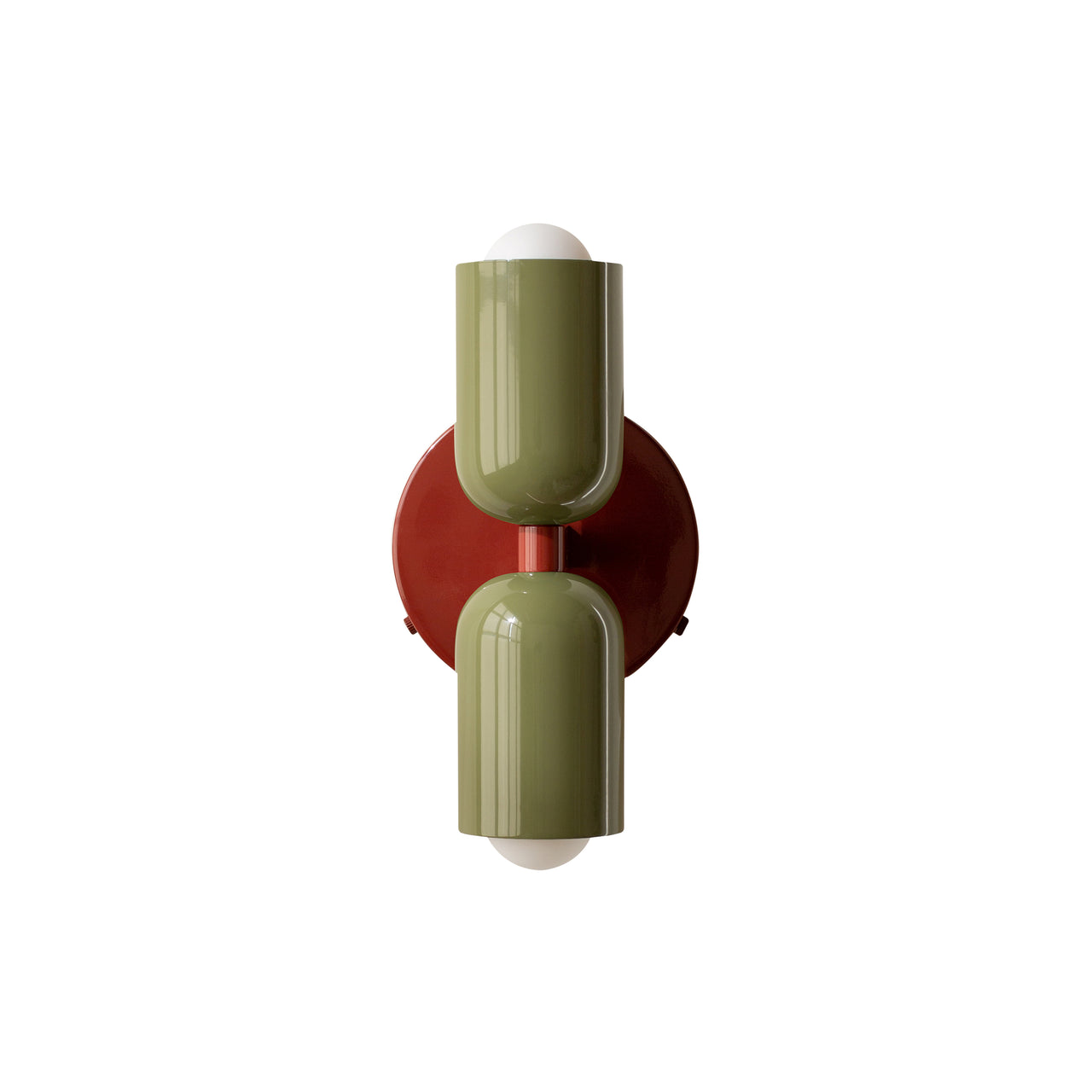 Up Down Sconce: Reed Green + Oxide Red