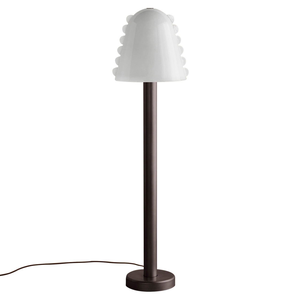 Calla Floor Lamp: Opaline + Opaline Embellishments + Blackened Brass