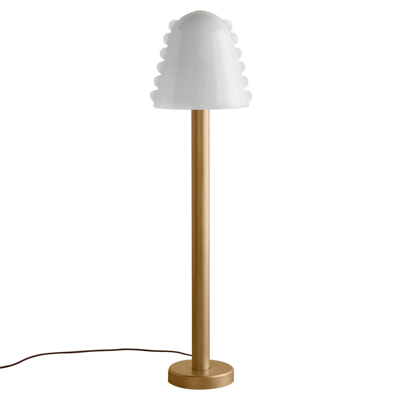 Calla Floor Lamp: Opaline + Opaline Embellishments + Brass