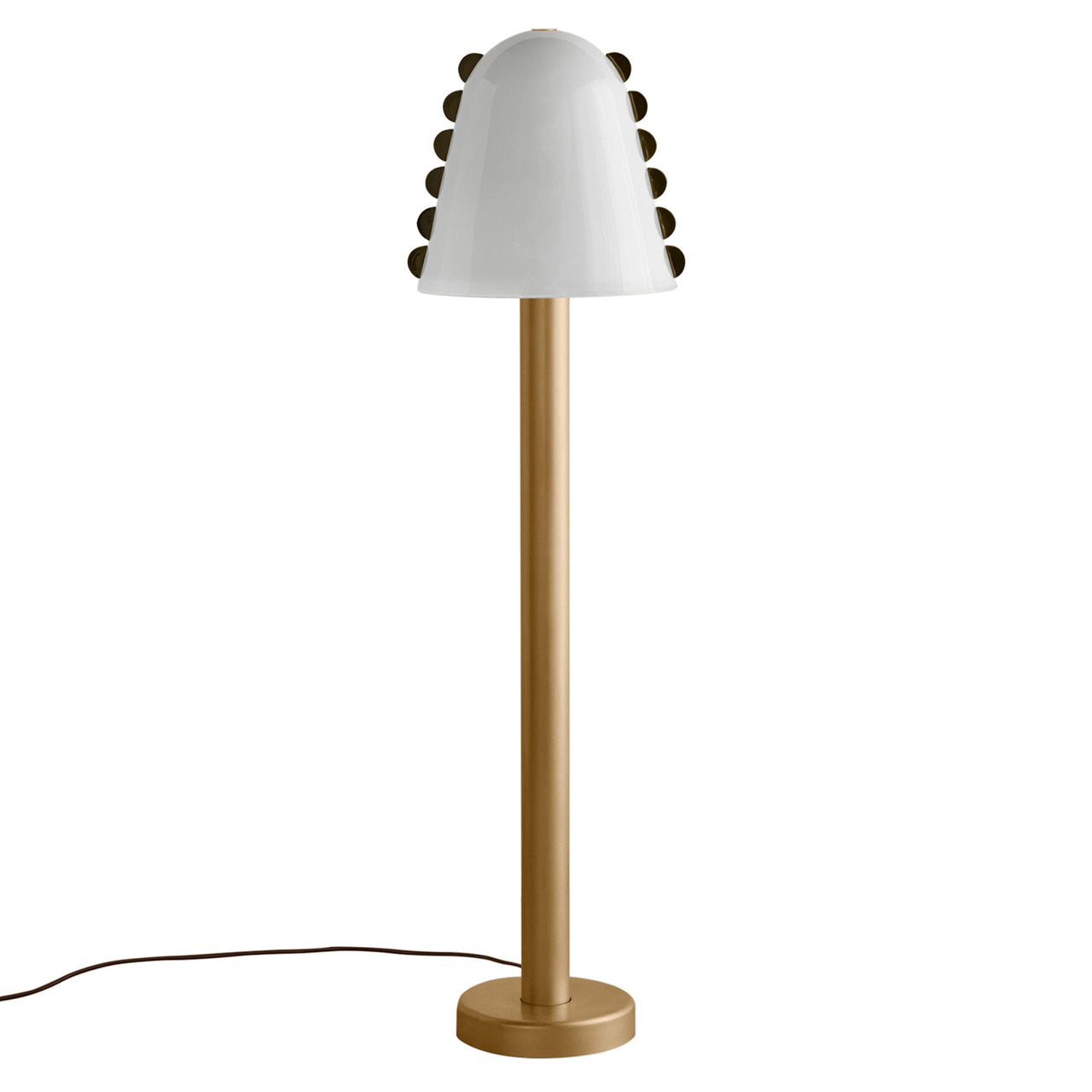 Calla Floor Lamp: Opaline + Pistachio Embellishments + Brass