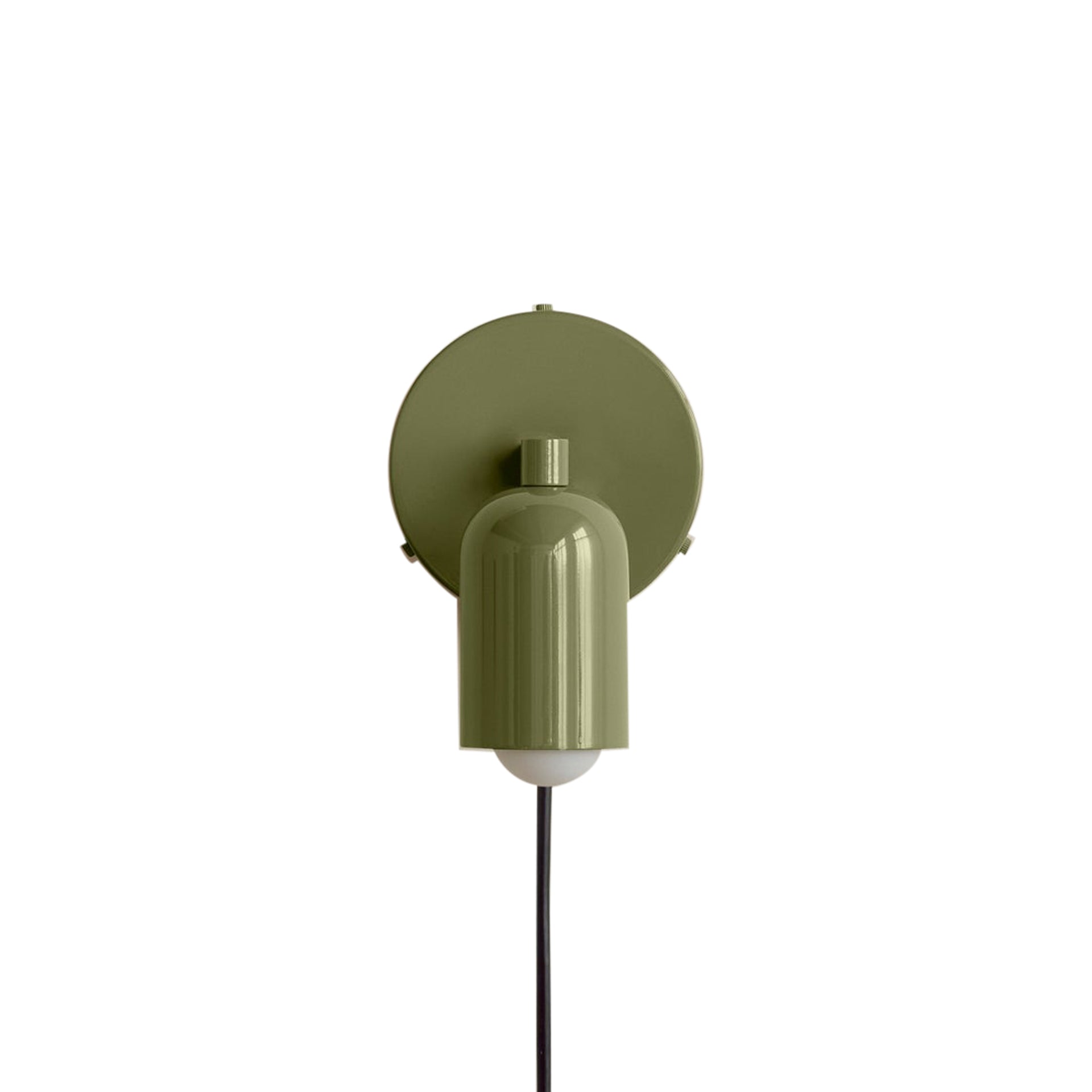 Fixed Down Sconce: Plug-in ReedGreen + Black