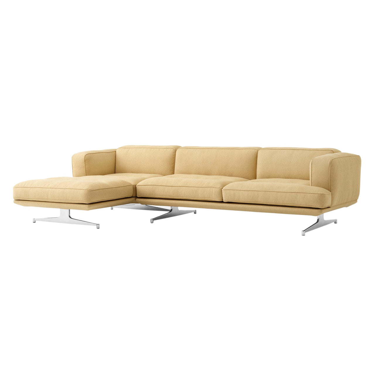 Inland Sofa: AV42 + Right + Polished Aluminum