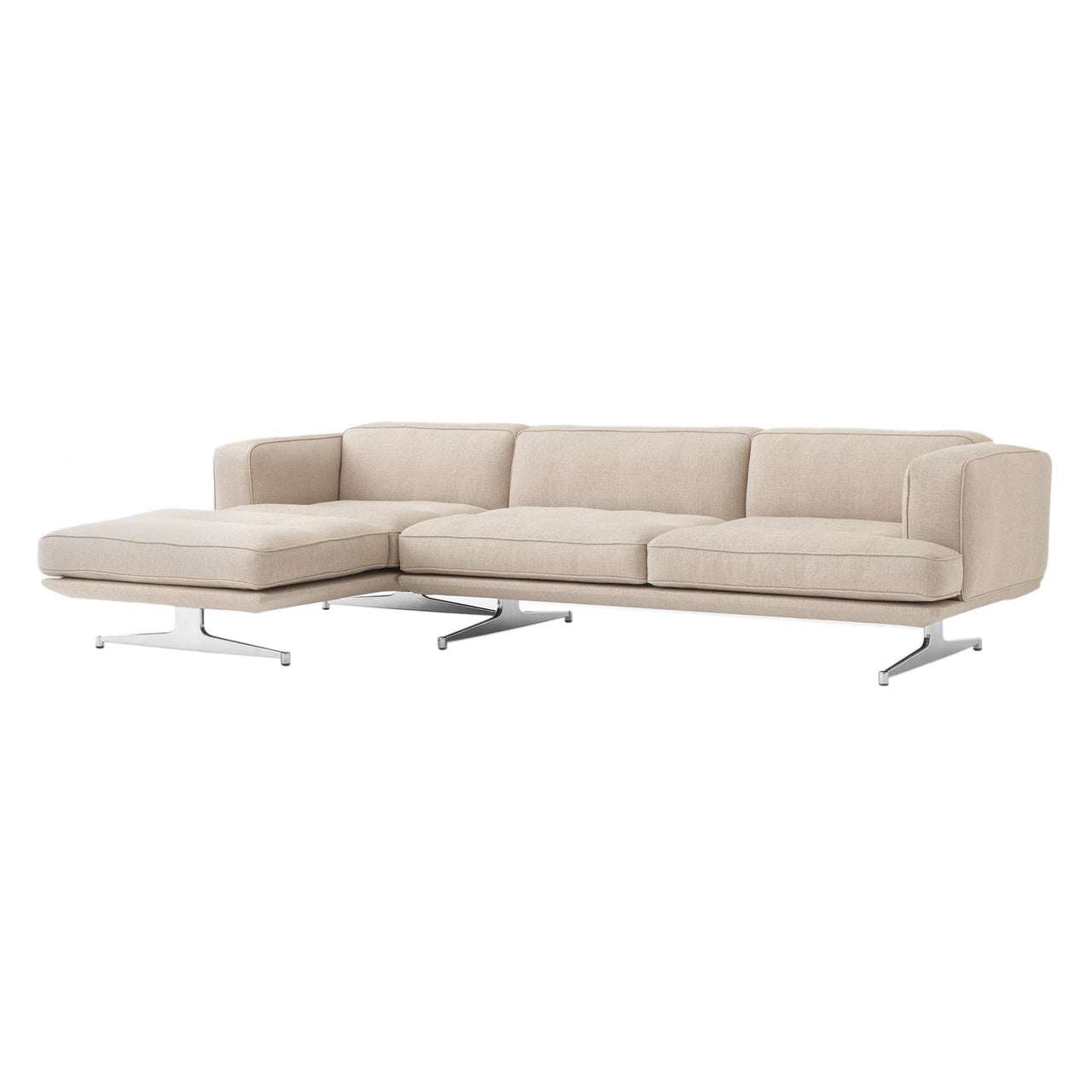 Inland Sofa: AV42 + Right + Polished Aluminum