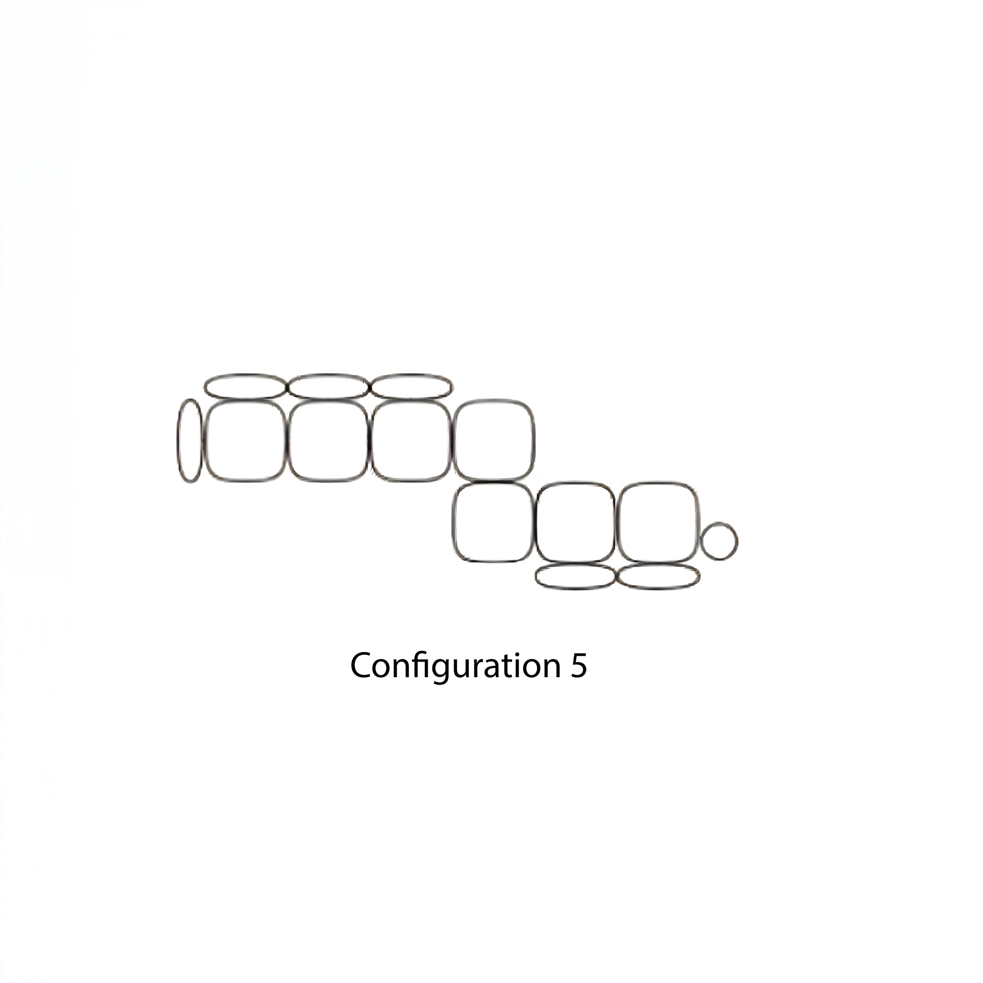 Isole Modular Sofa: NN1A-NN1G + Configuration 5