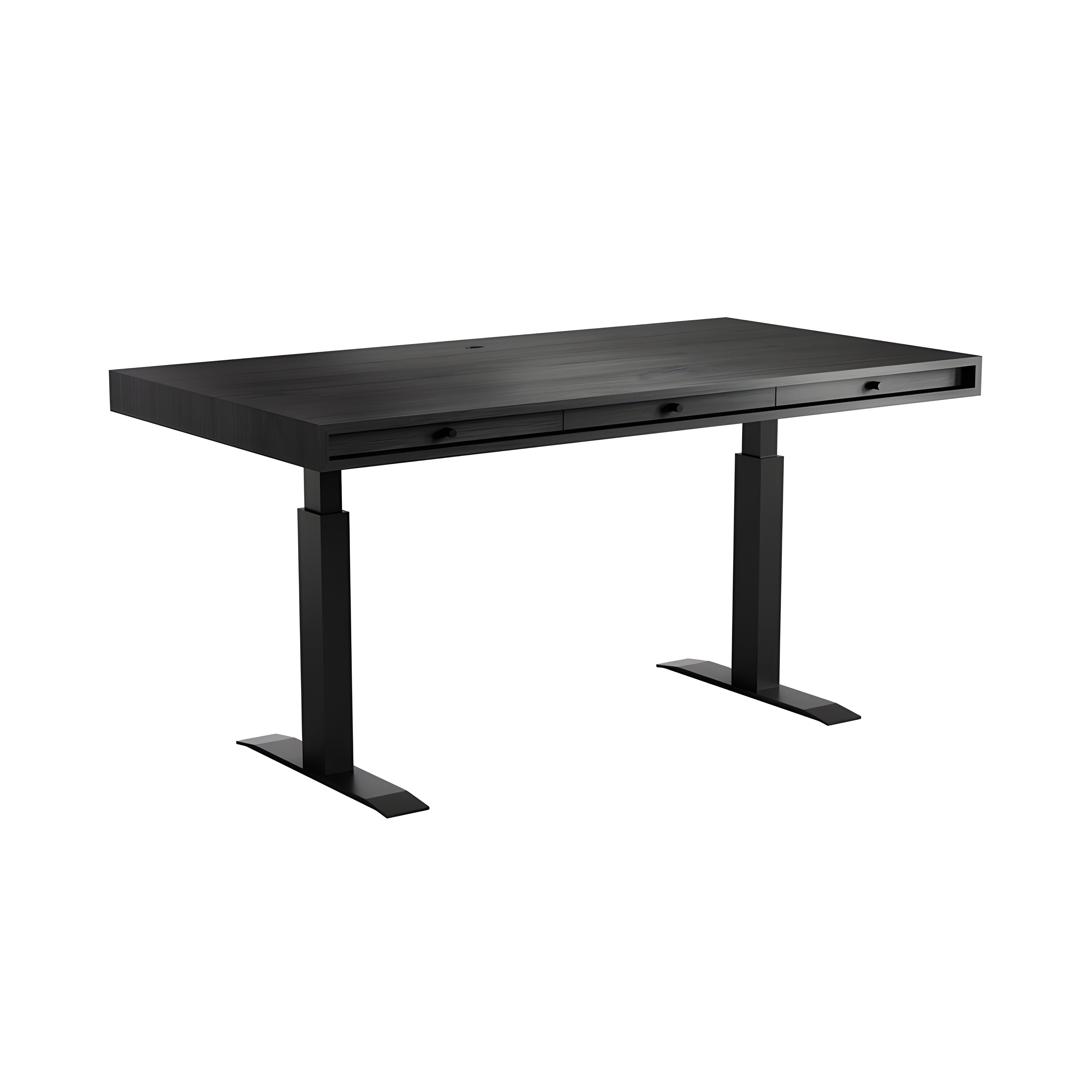 JFK Office Desk: Black Ash + Adjustable Legs