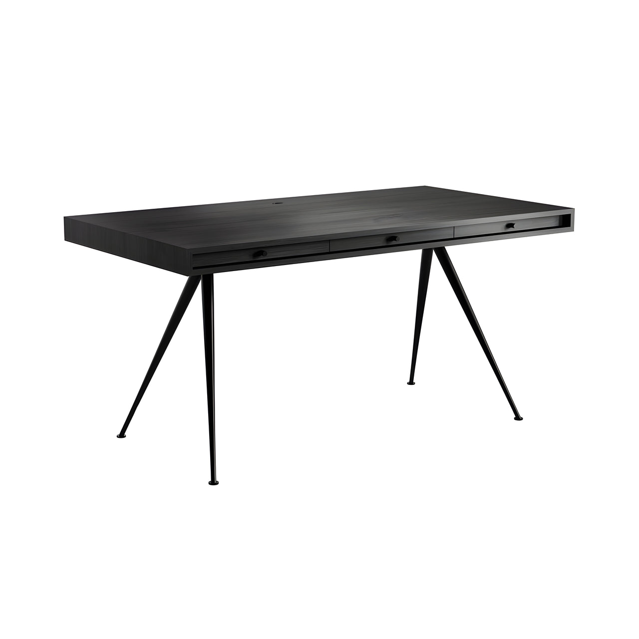 JFK Office Desk: Black Ash + Standard Legs