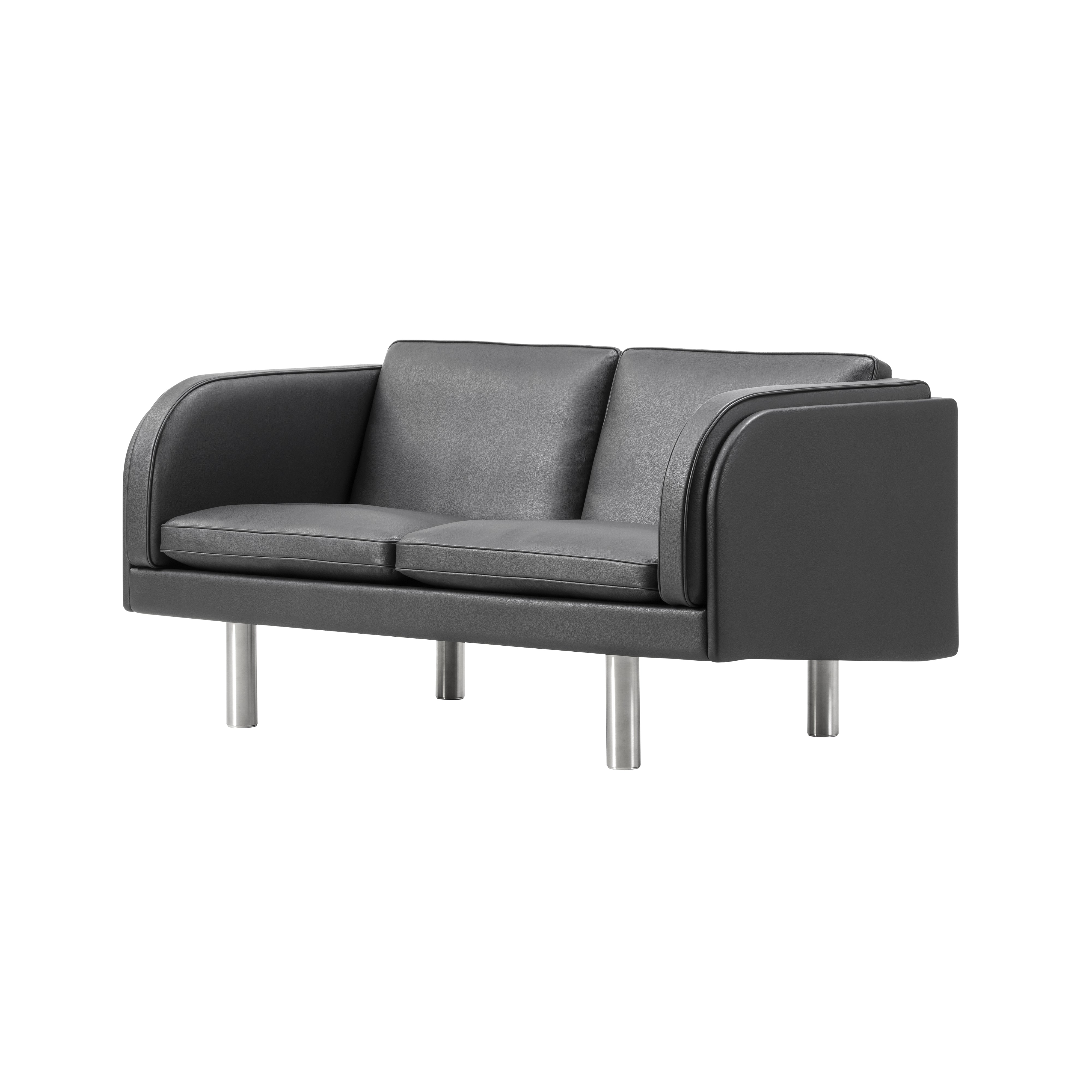 JG Sofa: 2 Seater + Brushed Stainless Steel