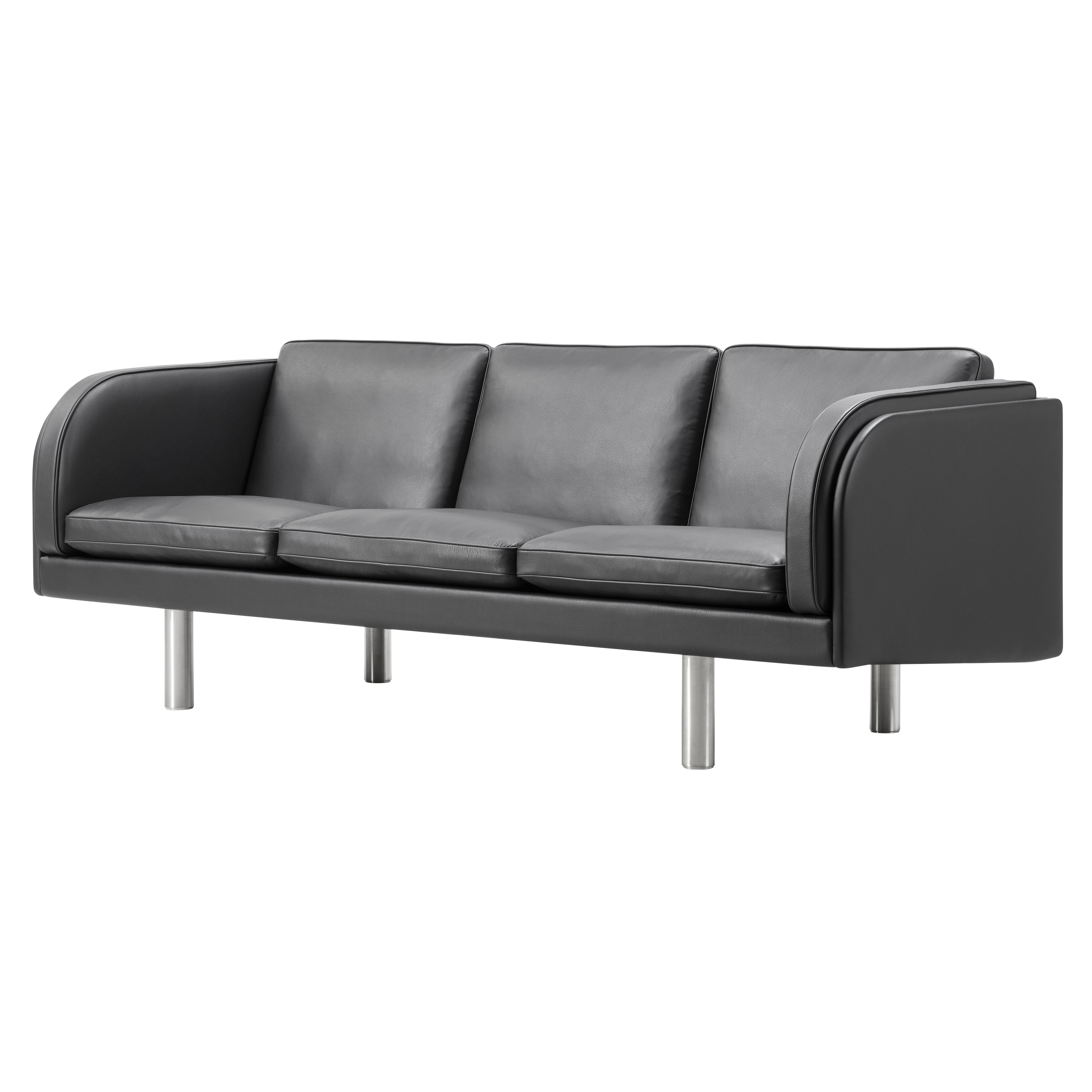 JG Sofa: 3 Seater + Brushed Stainless Steel