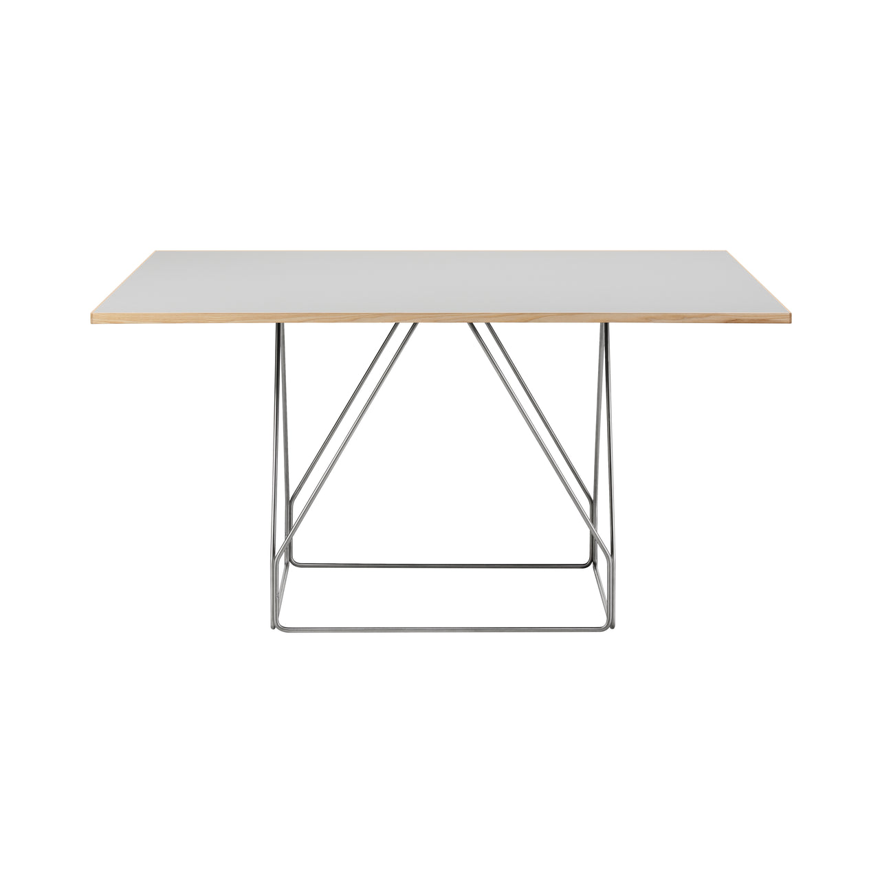 JG Table: Square + Grey Linoleum + Stainless Steel