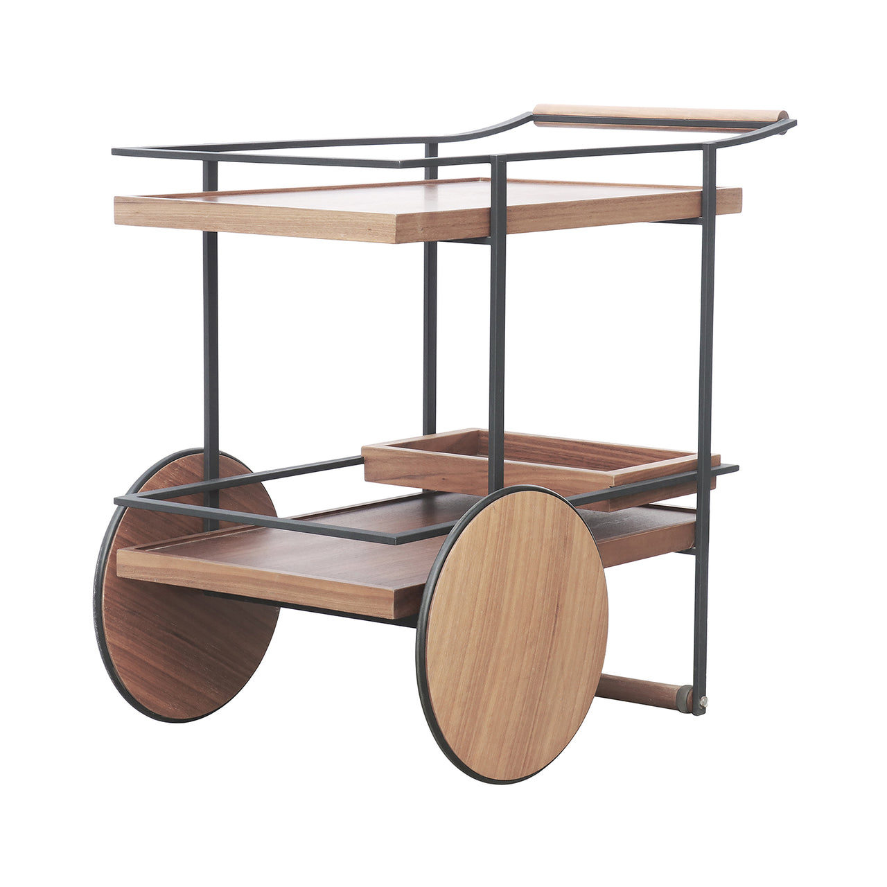 James Bar Cart: Natural Walnut
