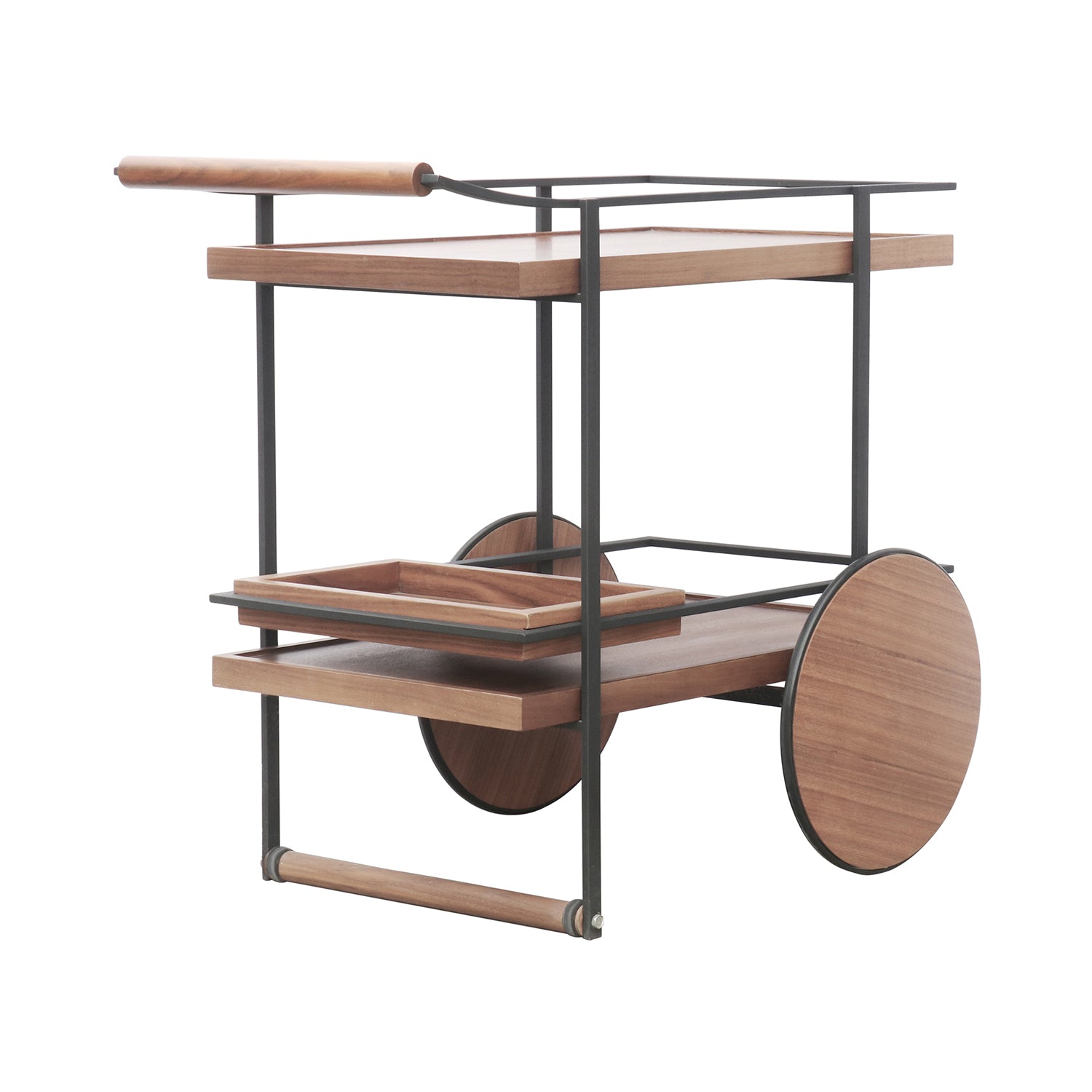 James Bar Cart: Natural Walnut