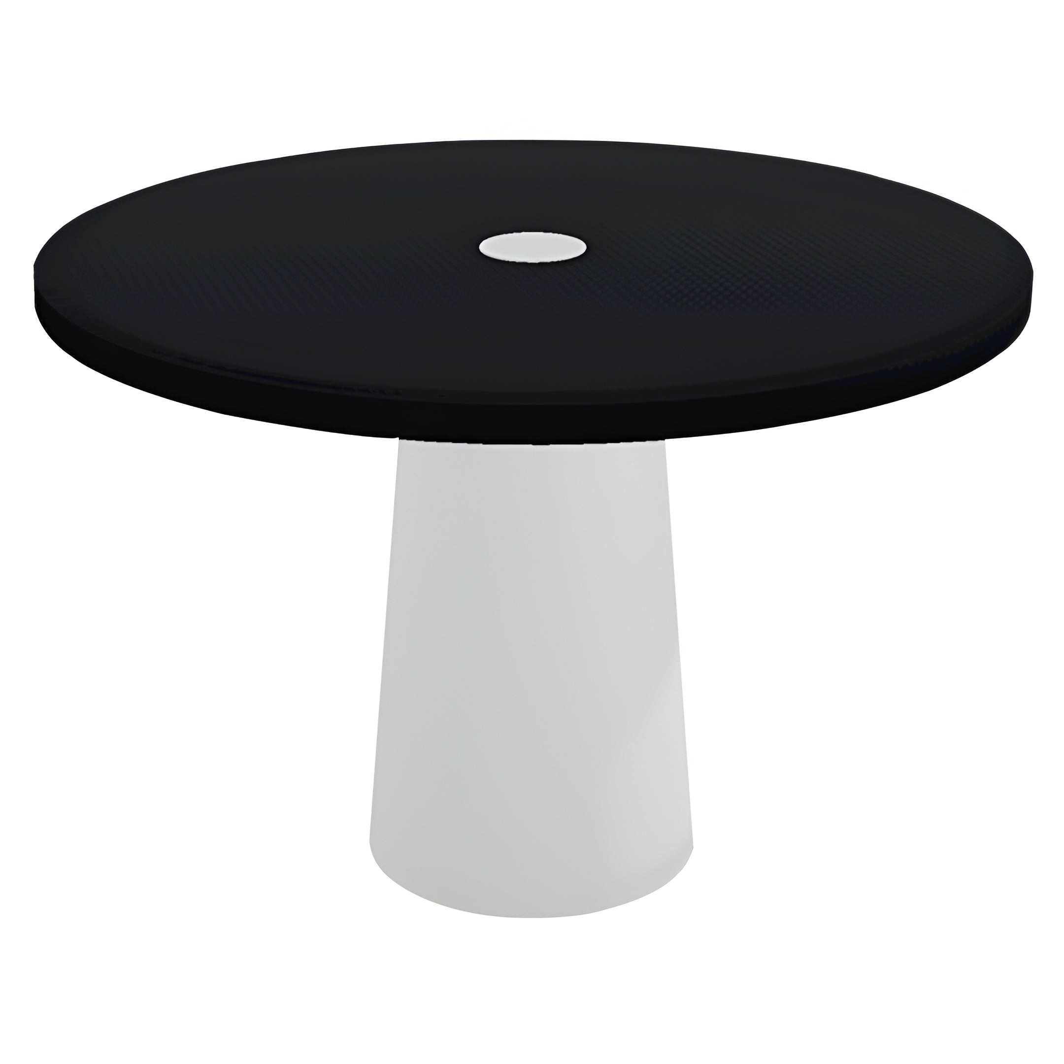 Container Round Table: Medium + Jet Black with Hole + White