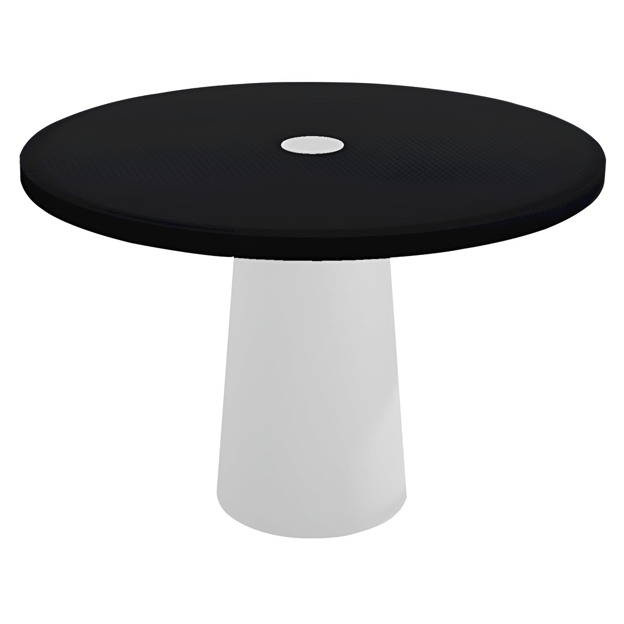 Container Round Table: Medium + Jet Black with Hole + White