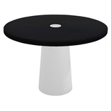 Container Round Table: Medium + Jet Black with Hole + White