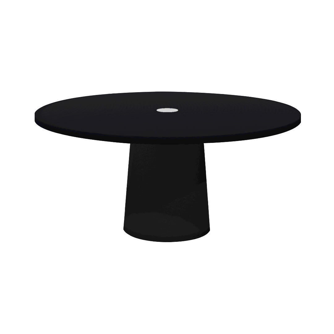 Container Round Table: Extra Large + Jet Black with Hole + Black
