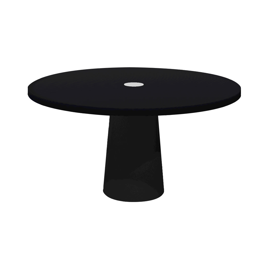 Container Round Table: Large + Jet Black with Hole + Black