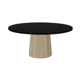 Container Round Table: Extra Large + Bodhi Cover + White Wash Stained + Black
